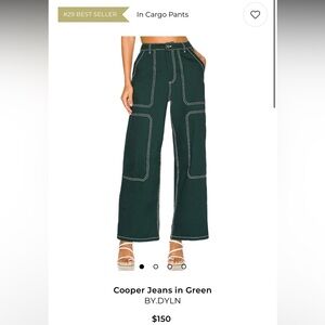 By.Dyln 'Cooper' Green Cotton Denim Jean Size XS